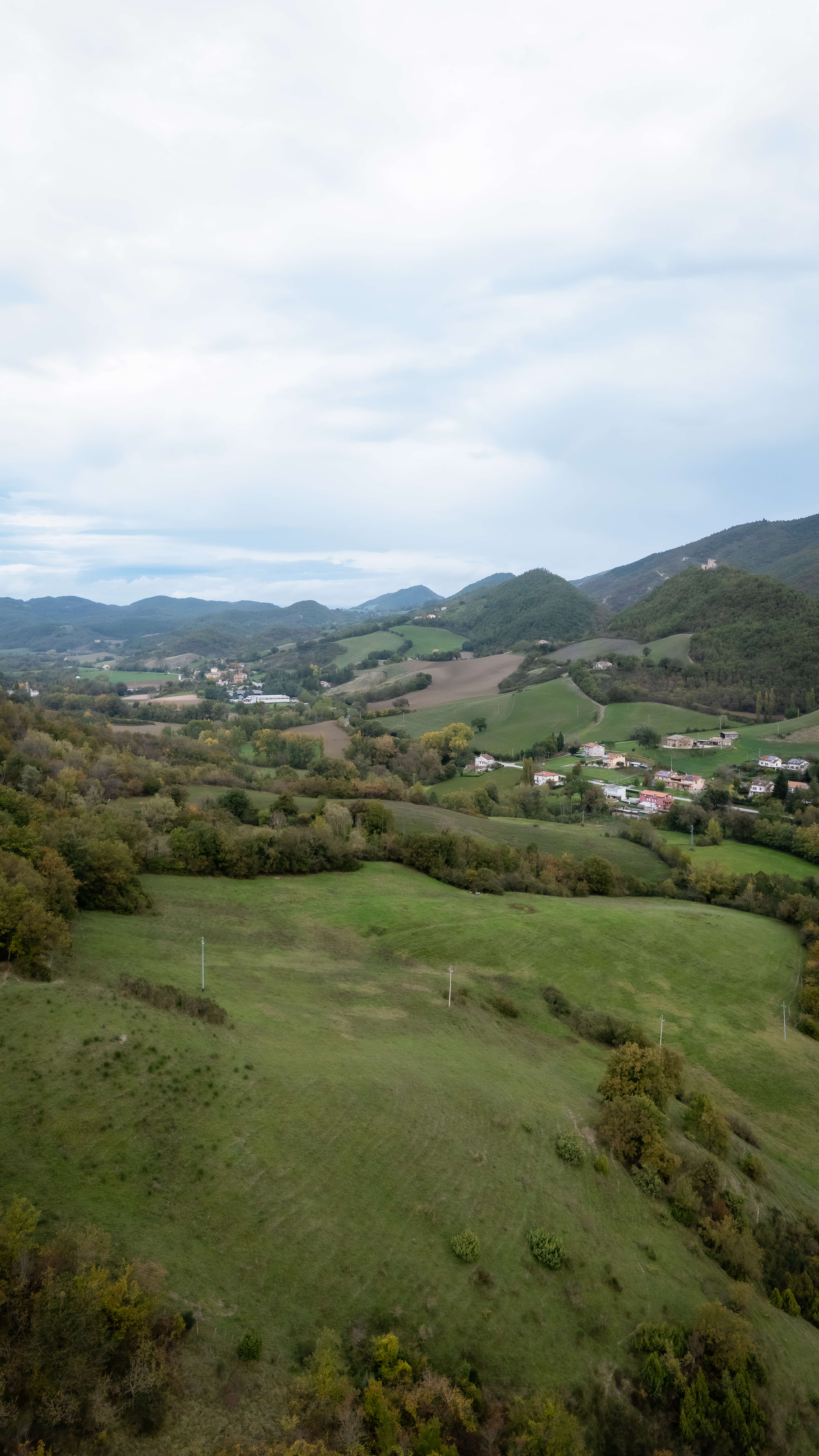 Veduta aerea della valle di Piobbico